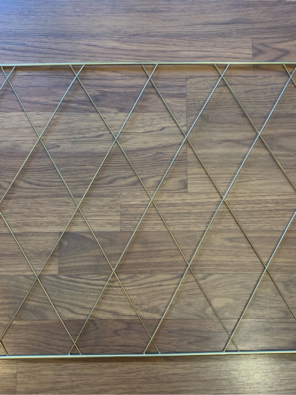 Crate&Barrel Gold Diamond-Grid Wall Panel Display